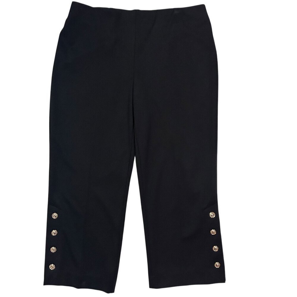 Chico’s So Slimming Ponte Stretch Cropped Pants Black Women's Size 8/10